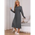 thumbnail image 2 of DARING DIVA Women's Long Sleeve Long Soft Button Down Nightshirt XL Deep Gray, 2 of 6