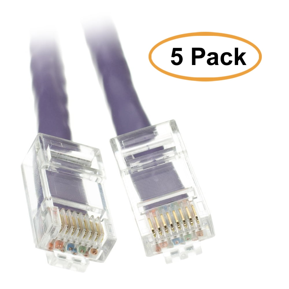Cat6 Purple Ethernet Patch Cable Bootless 50 Foot 