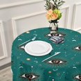 thumbnail image 5 of SKYSONIC 60" Retro Eye Celestial Round Tablecloth Lace Border Table Cover Thick Wrinkle Resistant Durable for Home Party Decorative Tablecloths Indoor Outdoor, 5 of 7