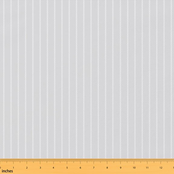 Erosebridal Silver Grey Chain Fabric by the Yard 1 Yard, White Vertical Stripe Pattern Home Decor Fabric by the Yard