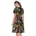 thumbnail image 6 of Spring Summer Dresses for Women 2025 - Elegant Tropical Flowers Wedding Guest Dresses, Beach Vacation Clothes, Hawaiian Sundresses Casual Short Sleeve Dress for Women with Pockets, 6 of 7