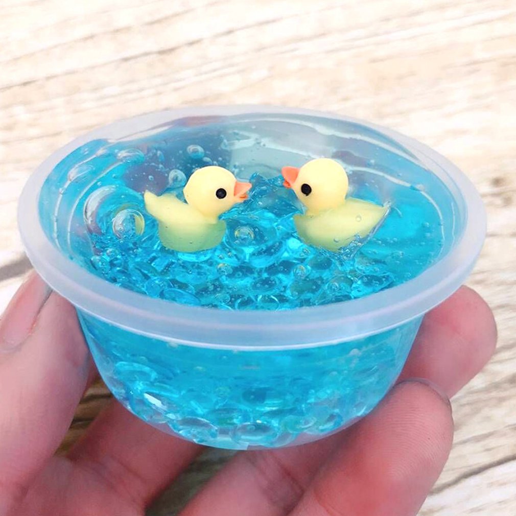 Kawaii Clay Blue Color Slime Funny Modeling Clay Duck Kit Release