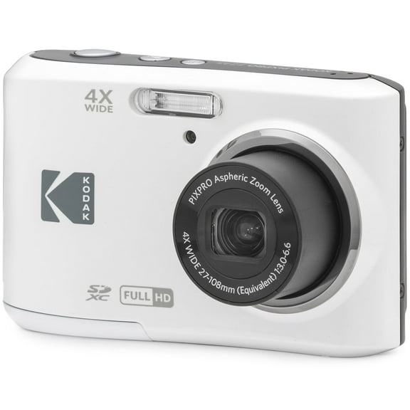 Open Box Kodak PIXPRO Friendly Zoom FZ45-WH 16MP Digital Camera with 4x Optical Zoom 27mm Wide Angle and 2.7" LCD Screen (White)