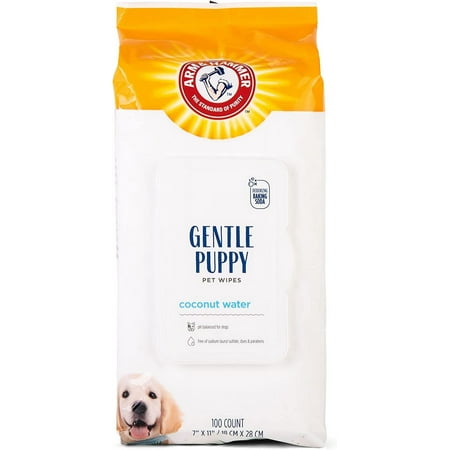 Arm & Hammer Gentle Puppy Dog Bath Cleaning Wipes Coconut Water 100 Count