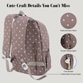 thumbnail image 5 of Btidfty Cute Polka Dot Laptop Backpack Large Capacity Travel Backpack Lightweight Bookbag for Female Elementary & Middle Students (Khaki), 5 of 8