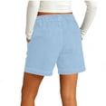 thumbnail image 4 of Womens Jean Shorts High Waisted Summer Stretchy Casual Pull On Beach Elastic Waist Denim Shorts with Pockets, 4 of 6