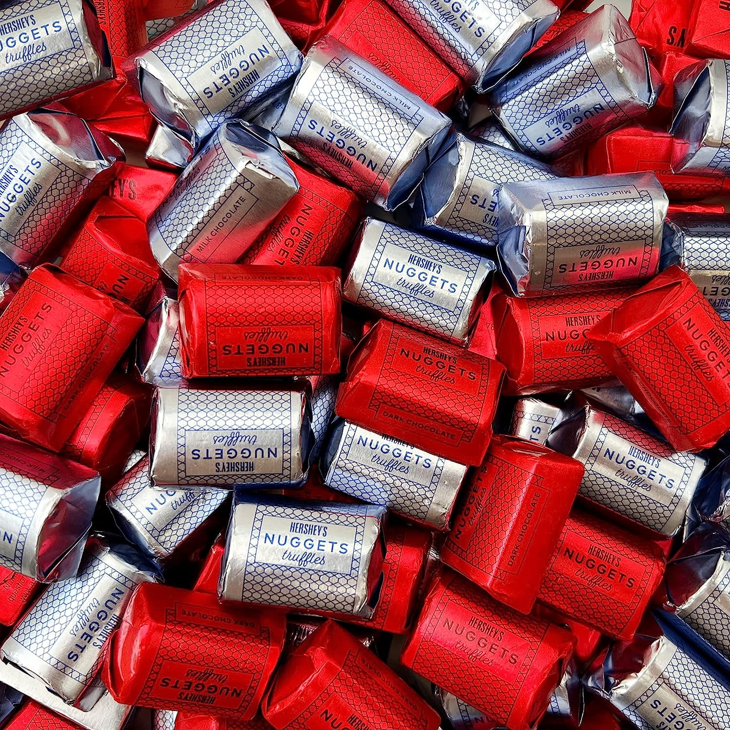 HERSHEY'S NUGGETS Milk and Dark Chocolate Truffles Candy, Individually