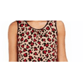 thumbnail image 3 of ANNE KLEIN Womens Brown Printed Sleeveless Jewel Neck Tank Top XXS, 3 of 3