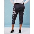 thumbnail image 4 of Talla grande Notas de música Imprimir Leggings Capri Rosegal Leggings de talla grande, 4 of 5