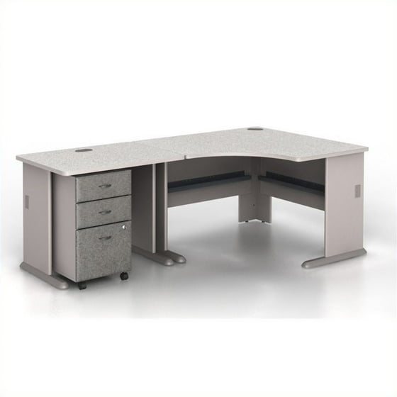 Bush Bbf Series A 3 Piece Corner Computer Desk In Pewter