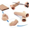 thumbnail image 4 of Mcvcoyh 6 Pieces Open Toe Tubes Fabric Gel Lined Sleeve Toe Protectors for Corns, Blisters, Hammertoes, 4 of 7
