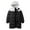 Black, variant on Couples Winter Long Windproof Padded Jacket For Men And Women Solid Color Plus Size Thick Loose Coat