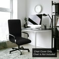 thumbnail image 2 of PiccoCasa Stretchable Office Chair Cover Jacquard Stripe Computer Chair Cover, Medium Black, 2 of 6
