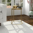 thumbnail image 4 of Evelyn&Zoe Duxbury 16" Wide Round Side Table, Brass, 4 of 9