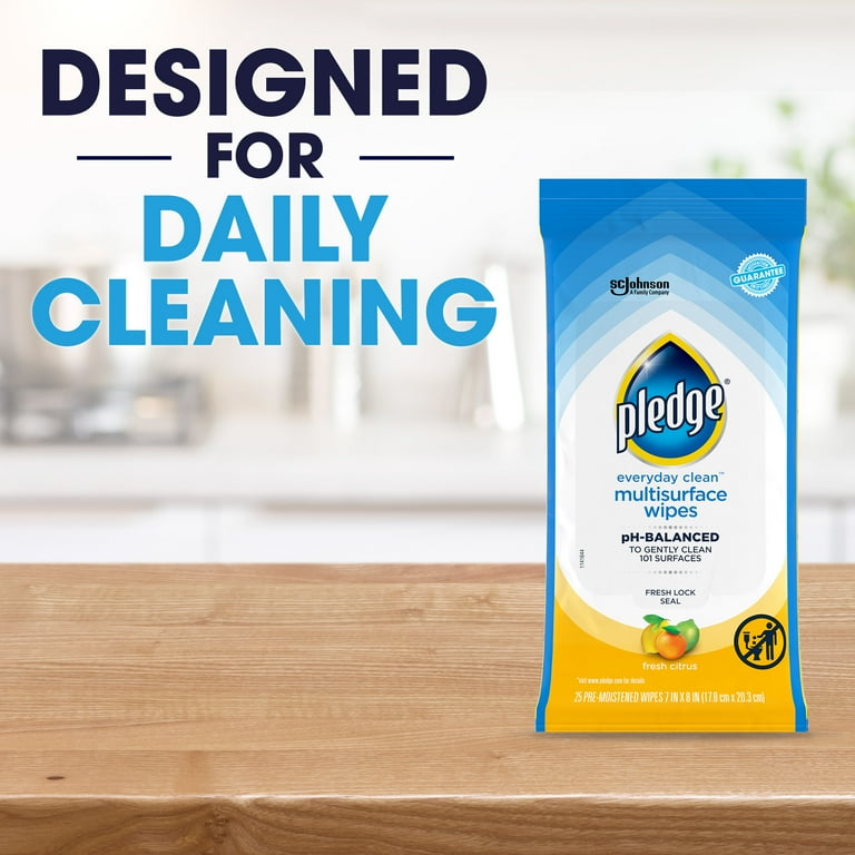 Pledge Everyday Clean Multisurface Wipes, Fresh Citrus, 75 Count photo 8