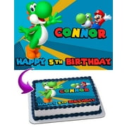 Joshi Super Mario Edible Cake Image Topper Personalized Picture 1/4 Sheet (8"x10.5")