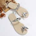 thumbnail image 6 of GERsome Women's Rhinestone Flip Flops Flat Sandals Slip on Open Toe Slide Sandals, 6 of 6