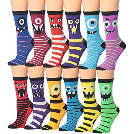 

Colorfut Women s 12 Pairs Colorful Patterned Crew Socks PWC81-AB