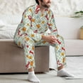 thumbnail image 7 of Salouo Lobster Sea Shell Print Button-Front Long Sleeve Pajama Set for Men, Soft 2Pjs Men's Long Sleeve Sleepwear-Medium, 7 of 7