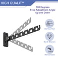 thumbnail image 3 of Uxcell 1 Pack 9.65x1.3 Inch Wall Mount Clothes Hanger, Foldable Clothes Drying Rack, Laundry Hanger Dryer Rack Coat Hook for Bedroom Bathroom Wardrobe, Black, 3 of 6