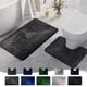 thumbnail image 1 of Juego de Felpudos con Diseño de Hojas: Felpudo Antideslizante y Absorbente de Agua para Baño y Aseo. 2 Felpudos de Poliéster para Salón, Dormitorio y Puerta de Cocina (Verde/Gris/Gris Oscuro/Azul Mar, 1 of 7