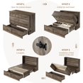 thumbnail image 4 of Merluxy Full Size Murphy Bed, Farmhouse Cabinet Bed with Charging Station and Storage Drawer for Bedroom & Guest Room, Grey, 4 of 9