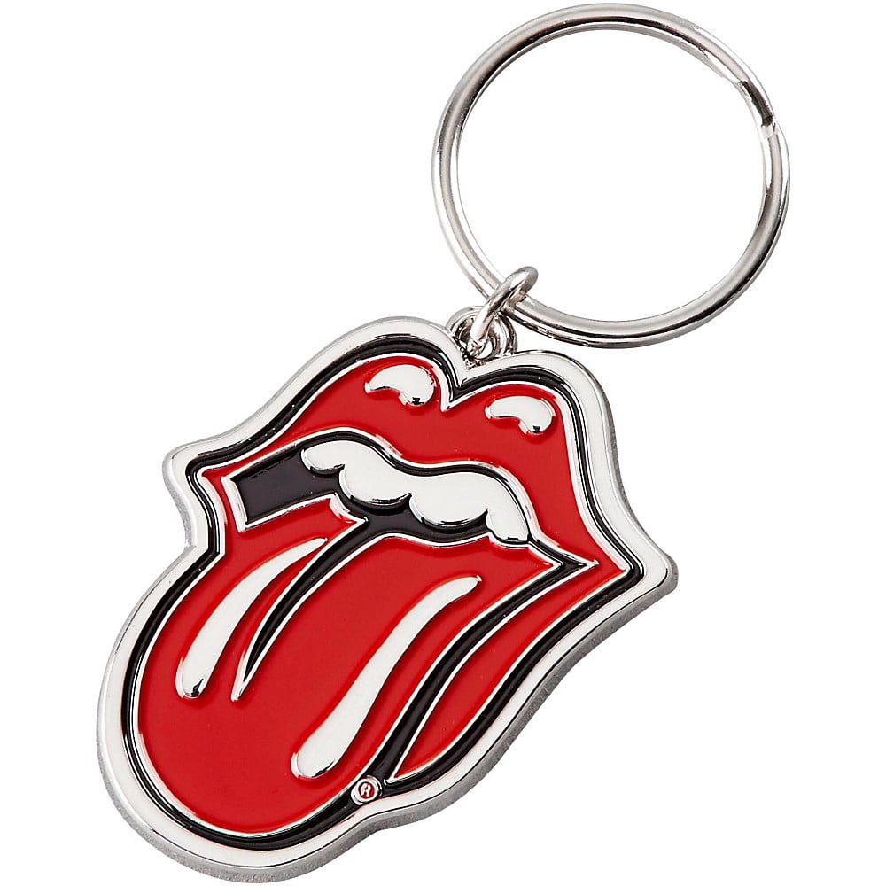 ro Rolling Stones England Flag Tongue Metal Keyring 50mm x 40mm 
