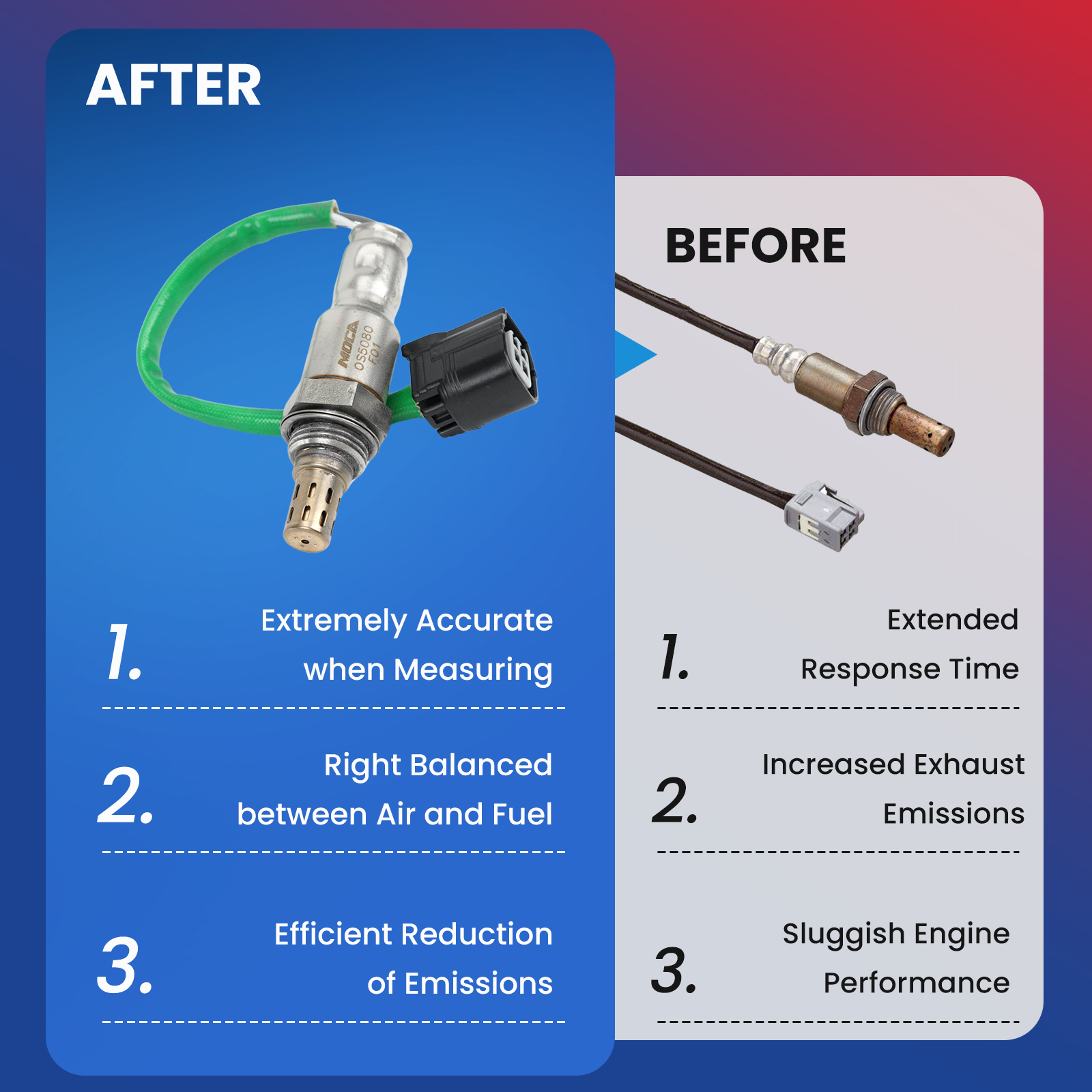 MOCA AUTOPARTS 234-4462 Downstream O2 Oxygen Sensor Fit for 2009-2014 Acura TSX 2.4L & 2008-2012 Honda Accord 2.4L