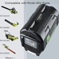 thumbnail image 6 of 8000mAh OP4026 Replacement Battery Compatible with Ryobi 40V Battery Lithium OP4050A OP40601 OP4040 OP4030 OP4050 OP40261 OP40201 OP40401 Cordless Tools with LED Indicator (2Pack), 6 of 7