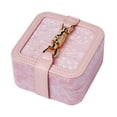 thumbnail image 3 of Estuche de viaje para joyas Salvador organizador de joyas cuadrado de Cuero PU Rosa, 3 of 10