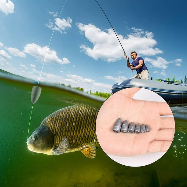 KINBOM 60pcs Fishing Weights Sinkers Kit Removable Reusable Fishing Lead  Weights Drop Bullet Fishing Weights Sinkers 6 