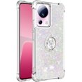 thumbnail image 6 of Glitter Clear Sparkly Bling Case for Xiaomi 13 Lite, Flowing Liquid Quicksand Cover with Diamond Ring Holder Case for Xiaomi 13 Lite  Colorful, 6 of 14