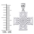 thumbnail image 2 of 10k White Gold Woven Celtic Cross Pendant / Necklace (18 Inches), 2 of 2