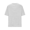 thumbnail image 5 of YI YI Oversized Striped T-Shirt for Women Casual Deep V Neck Short Sleeve Drop Shoulder Tee Shirt Summer Going Out Tops 2XL Gray, 5 of 9