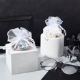 thumbnail image 2 of 100pcs 100 pcs Organza Bags Diameter 26cm Round Drawstring Organza Bags Jewelry Gift Pouches with Sequins for Birthday Wedding Party Baptism White, 2 of 9