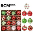 thumbnail image 2 of PEIBang 16Pcs Christmas Ball Ornaments Set,Red and Green Christmas Ornaments Assorted Glittering Hanging Balls for Home Indoor Holiday Party Decor, 2 of 9
