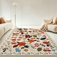 thumbnail image 2 of 3x5 ft Living Room Area Rug Machine Washable Boho Area Rug Non Slip Floral Vintage Low Pile Large Rug for Living Room, Bedroom, Farmhouse, Dining Room, 2 of 12