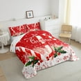 thumbnail image 3 of Feelyou Christmas Candy Teens Queen Comforter Set, Winter Snowflake Bedding Sets, Merry Christmas Reversible Bedding Comforter Set, Microfiber Bedroom Decor,3 Pieces, 3 of 8