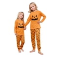 thumbnail image 7 of Halloween Pajamas Family Set - 2 piece Pumpkin Face Print Long Sleeve Top and Pants Loungewear,Holiday Cartoon Spooky Print Matching Family Halloween Pajamas for 8 Years Pjs, 7 of 7