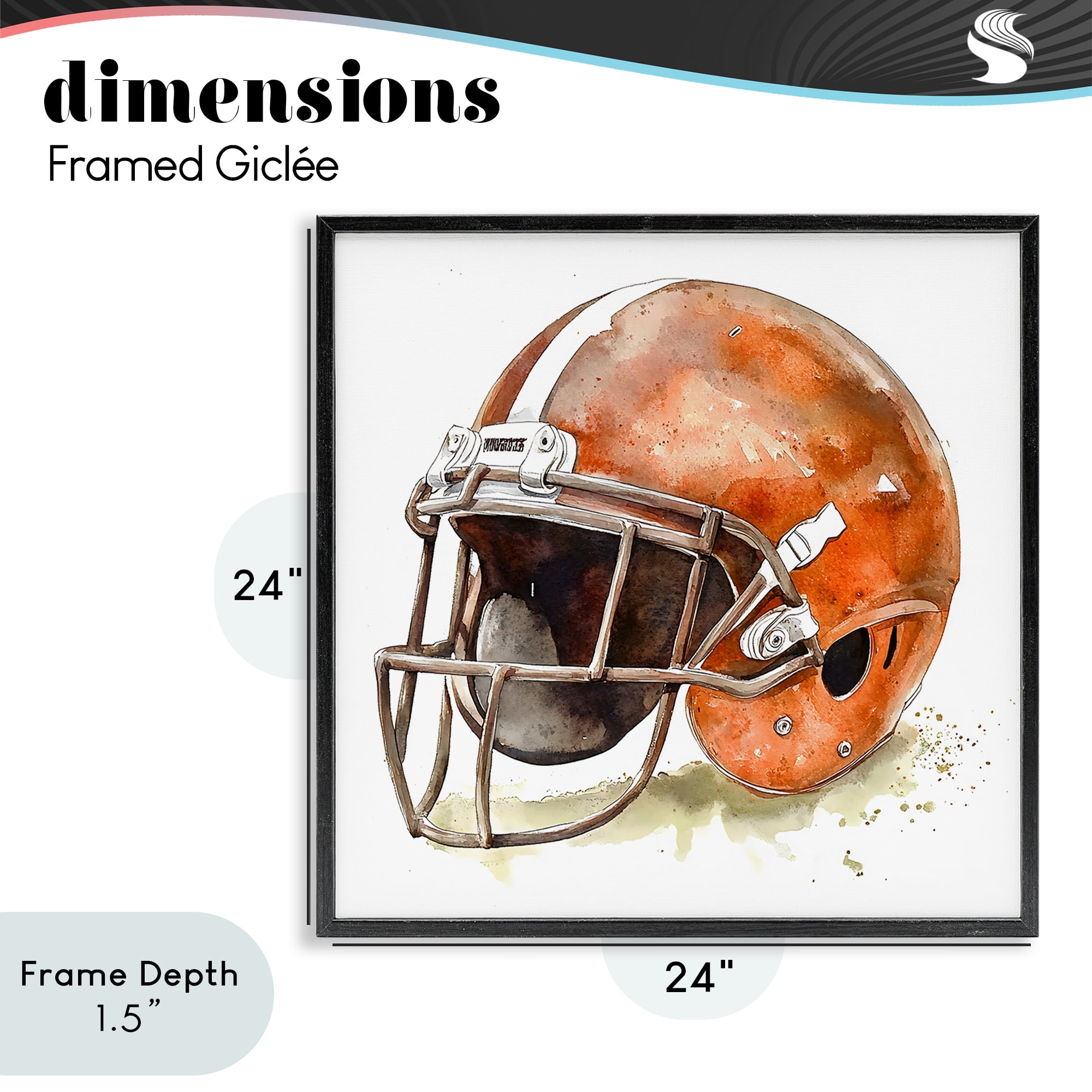 Stupell Industries Red Football Helmet Black Framed Giclee Art, design by Creative Studio