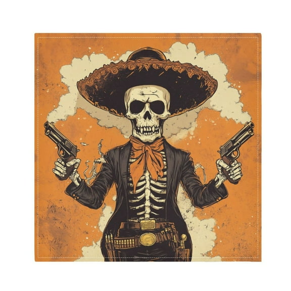 Qxltty Cowboy Skull Napkins 20×20in Perfect for Parties Dinners Weddings Cocktail Housewarming Cloth Napkins Set of 6