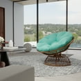 thumbnail image 3 of MeetLeisure 38 Inch Papasan Chair Handwoven Wicker with Thcik Olefin Cushion,Sturdy Steel Frame,Rattan Swivel Chair Waterproof for Living Room,Bedroom,Lounge,Indoor Outdoor,Blue Green, 3 of 7