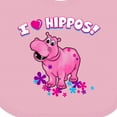thumbnail image 4 of Inktastic I Love Hippos with Pink Hippo and Flowers Boys or Girls Baby Bib, 4 of 4