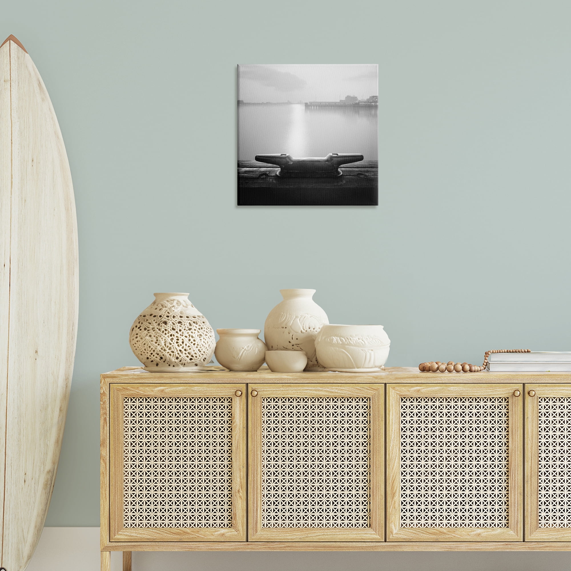 Stupell Industries Dockside Boat View Coastal Photography Gallery Wrapped Canvas Art Print Wall Art, 24 x 24
