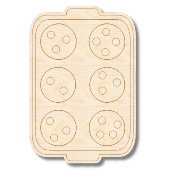 Unfinished Wood Etched Baking Cookies Shape 10" / 1/4"