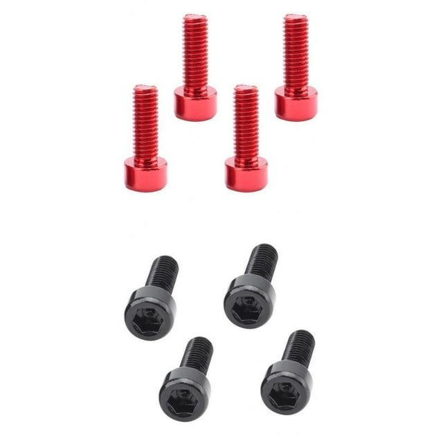 8Pcs De Aluminio Botella De Agua Cage Tornillos Tornillo De Soporte Tornillos negro y rojo