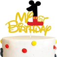 thumbnail image 1 of Topper para pastel LECAKTO con brillo dorado, 1er cumpleaños, ratón, 1 of 5