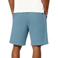 thumbnail image 4 of ADSSDQ Mens Shorts Summer Casual Waffle Knit Drawstring Elastic Waist Comfy Shorts with Pockets Beach Vacation Light Blue 3XL, 4 of 7