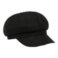 thumbnail image 3 of Newsboy Hat Octagonal Hat Flat Caps Cabbie Hat for Girls Womens Summer Black, 3 of 8