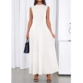 thumbnail image 3 of BTFBM Summer Dresses for Women Mock Neck Sleeveless High Waist Flowy Aline Maxi Spring Wedding Guest Dress Cocktail, 3 of 9